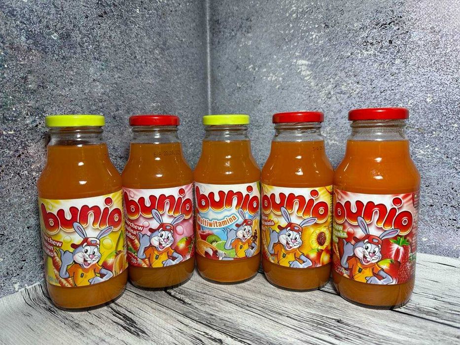 Сік овочево-фруктовий Bunio 5 смаків
Об'єм 330 мл
