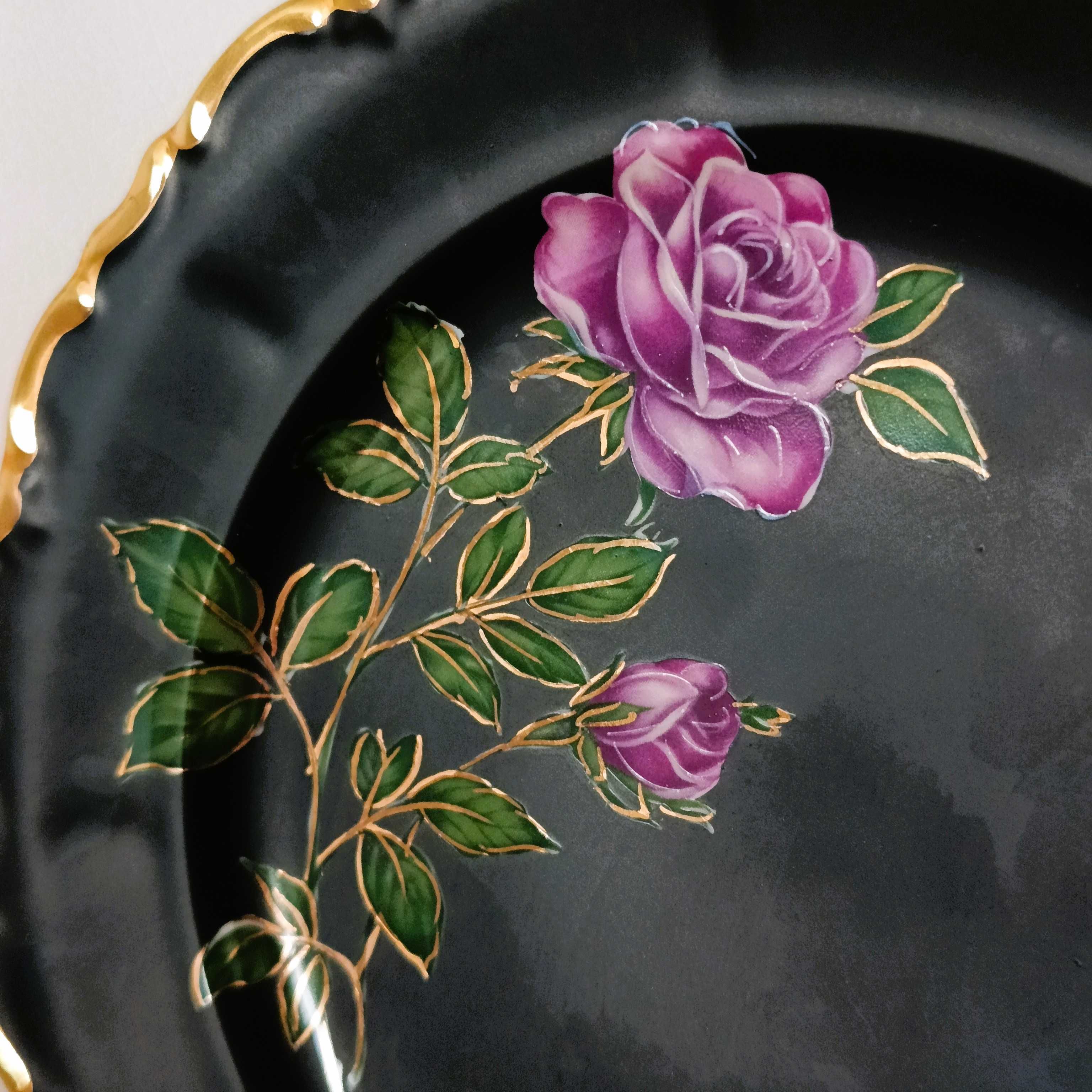 **TRIO**filiżanka czarna porcelana Waldershof vs. Rosenthal 1945+