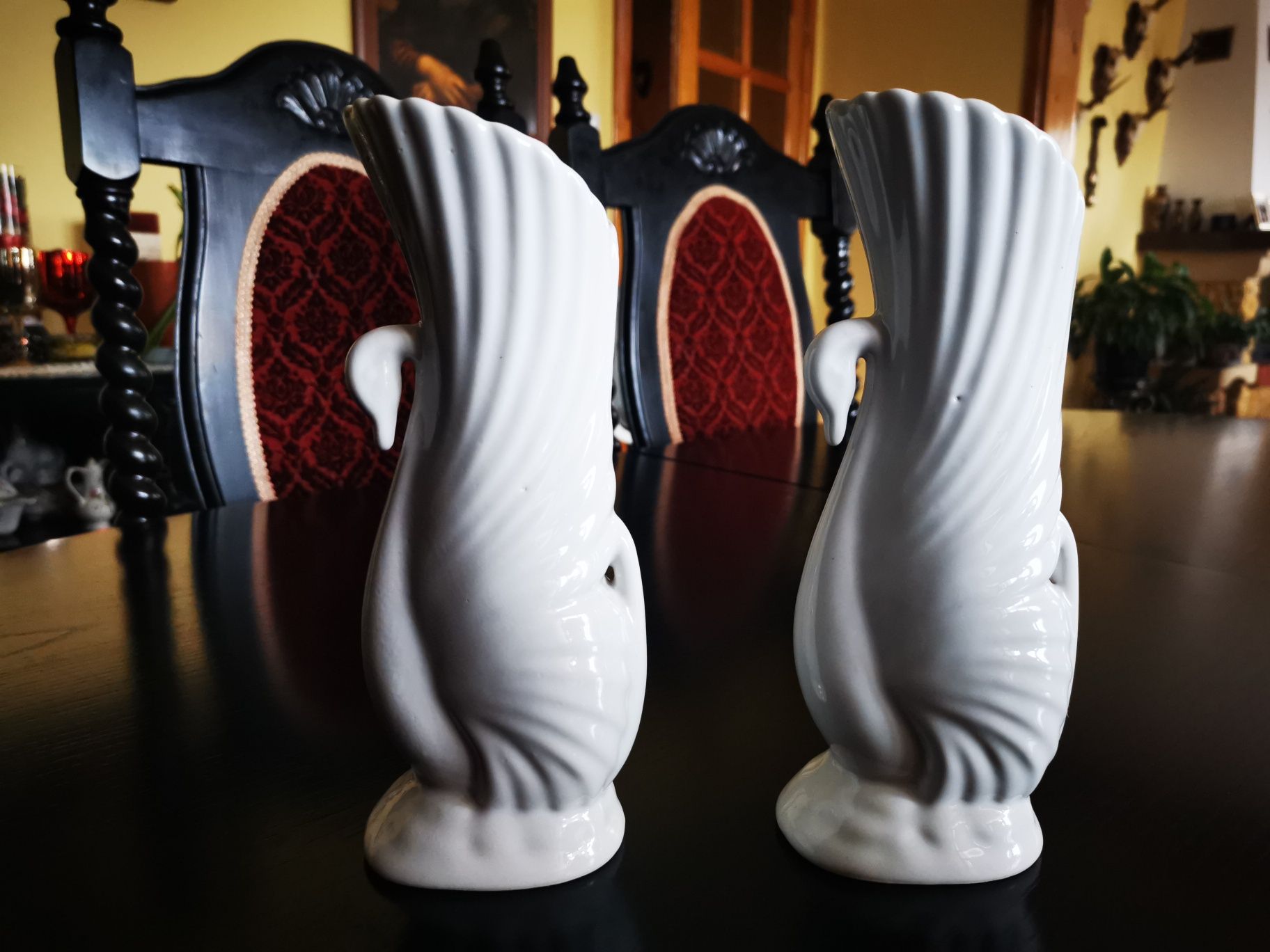 Ceramiczny wazon łabędź prl