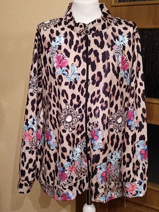 Bluza panterka oversize Nowa zamek XXL