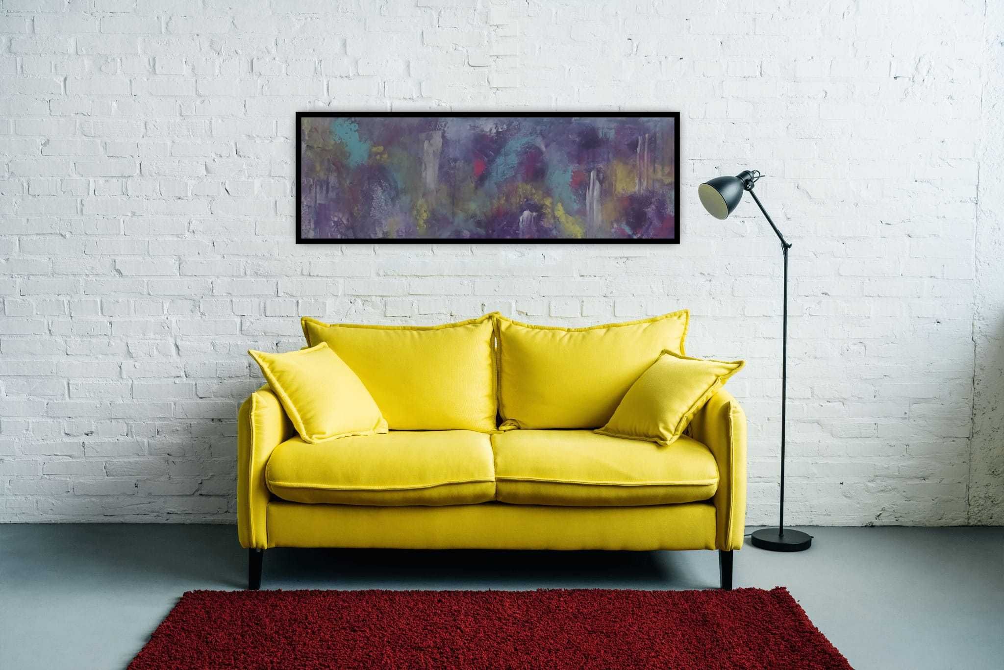 Obraz Abstrakcja - akryl na płótnie 120x40cm