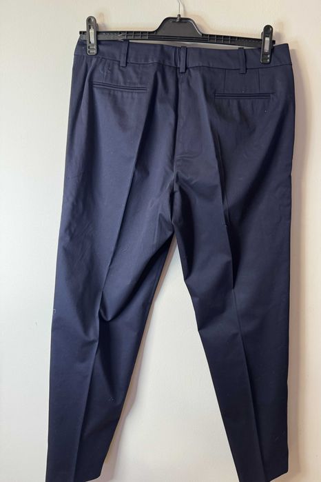 NOWE granatowe spodnie cygaretki 7/8 bawełna kant 44/46 ADELE