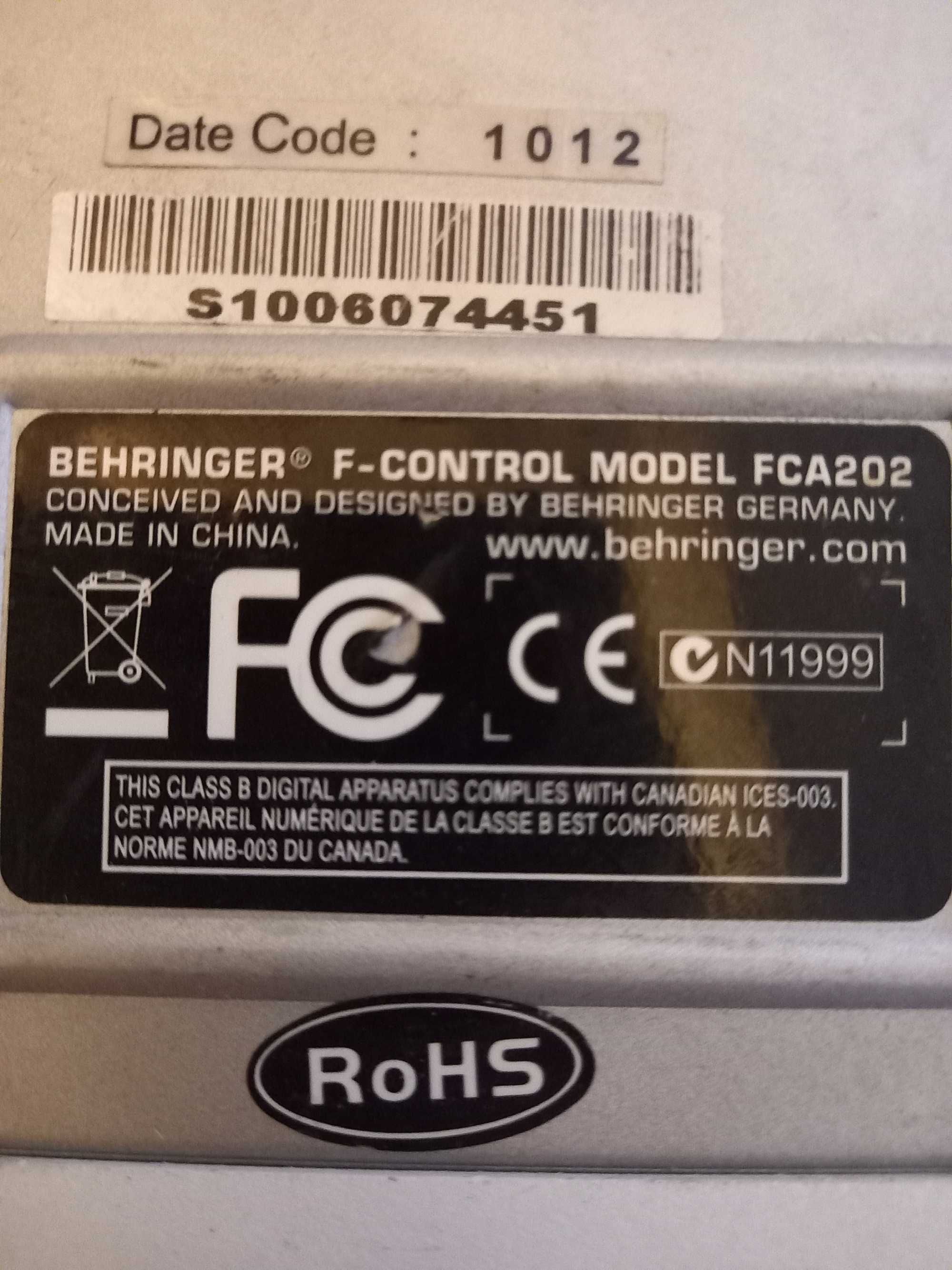 Interfejs BEHRINGER F-Control Audio FCA 202 sprawny