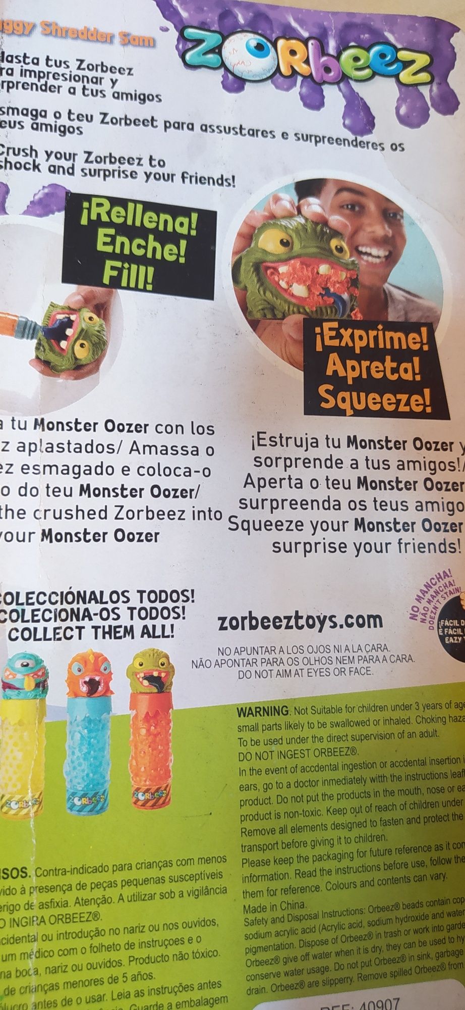 Montro San El Peludo e 3 sacos com Zorbeez