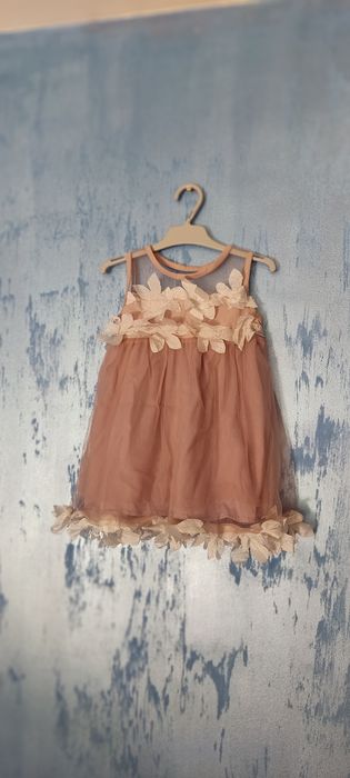 Sukienka pudrowy róż 86 - 92