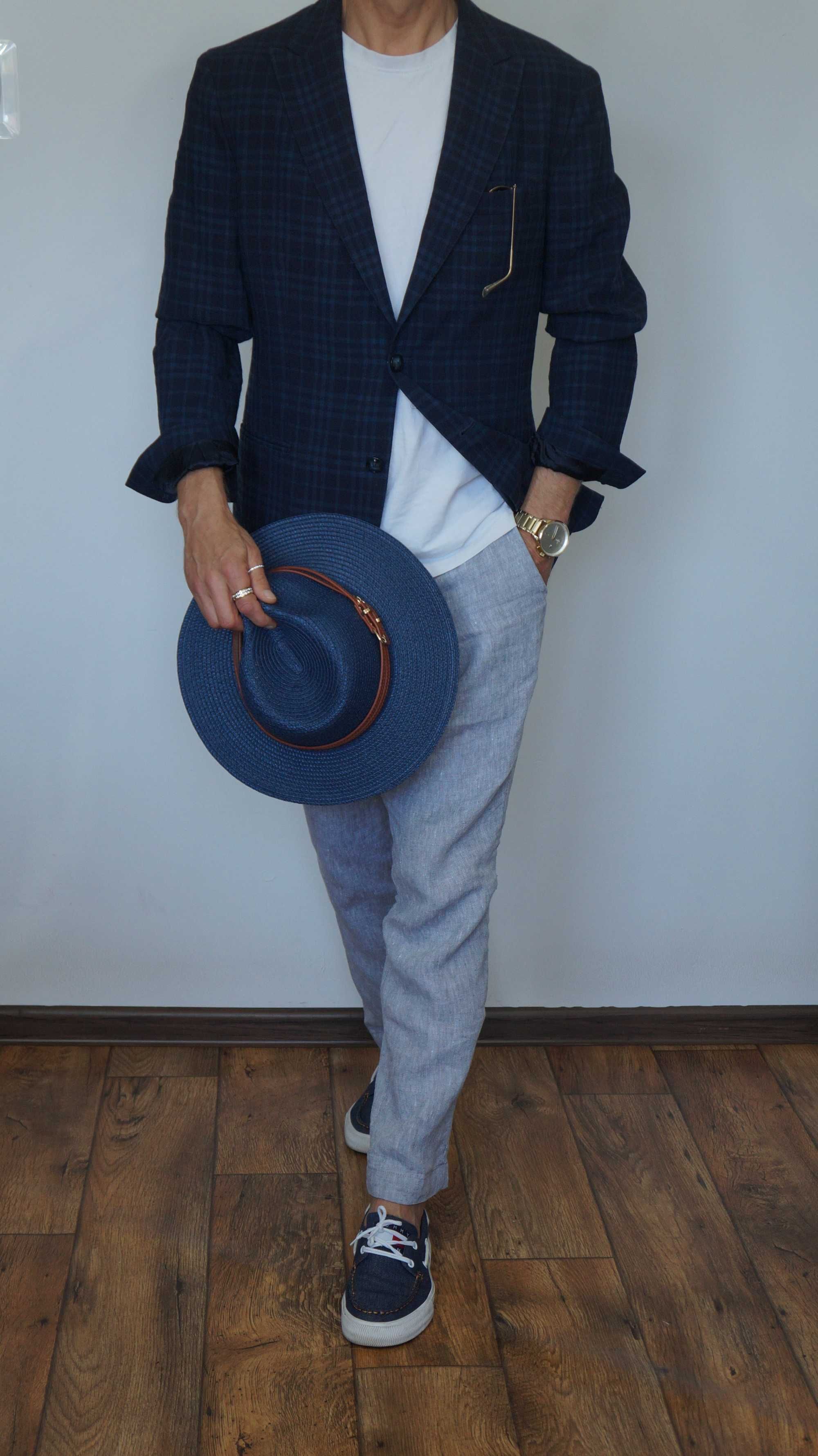Marynarka Massimo Dutti Rozmiar 50 180/100 Kolor Granatowy Krata