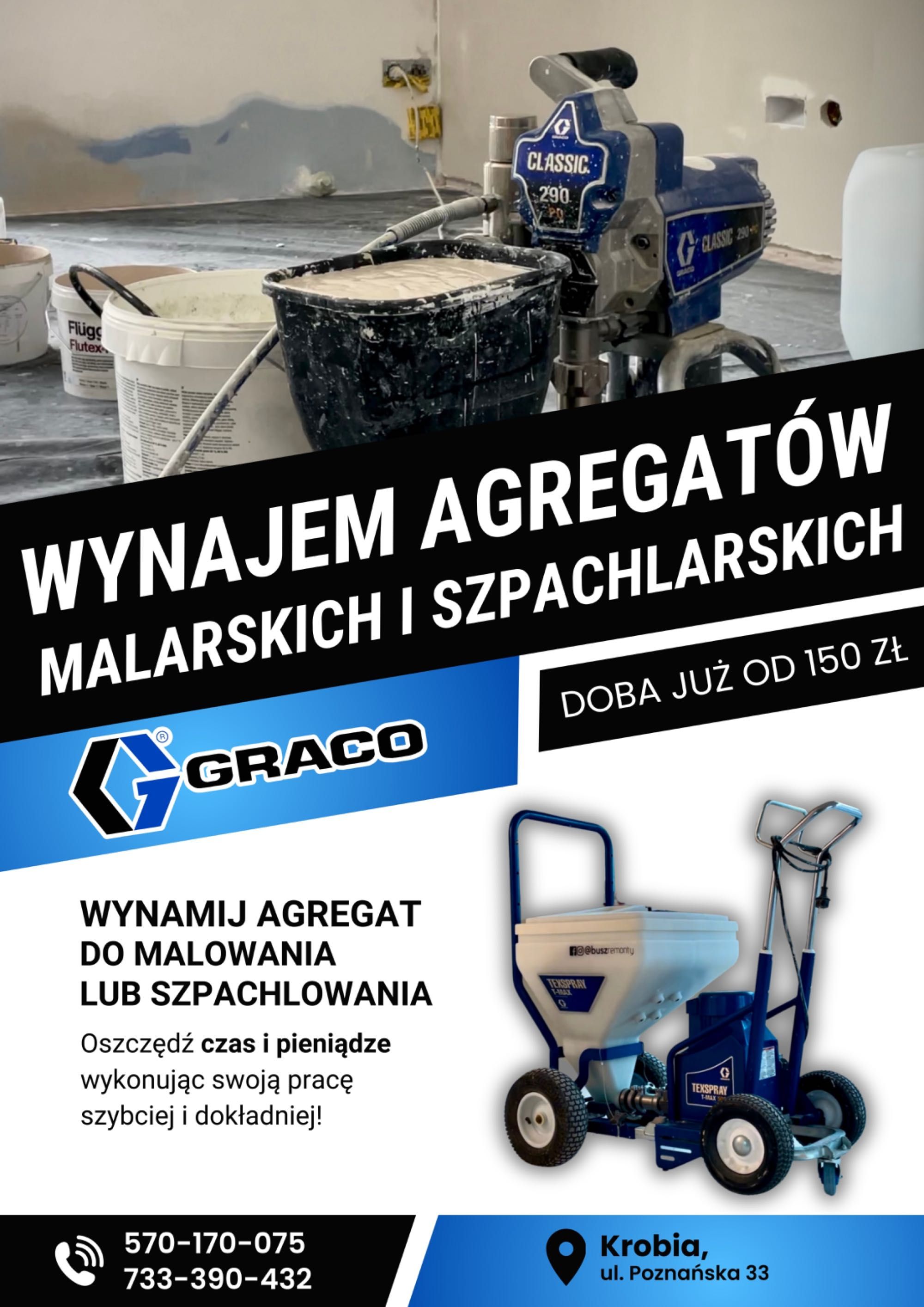 Wynajem agregatu do malowania GRACO 290 Classic - agregat malarski