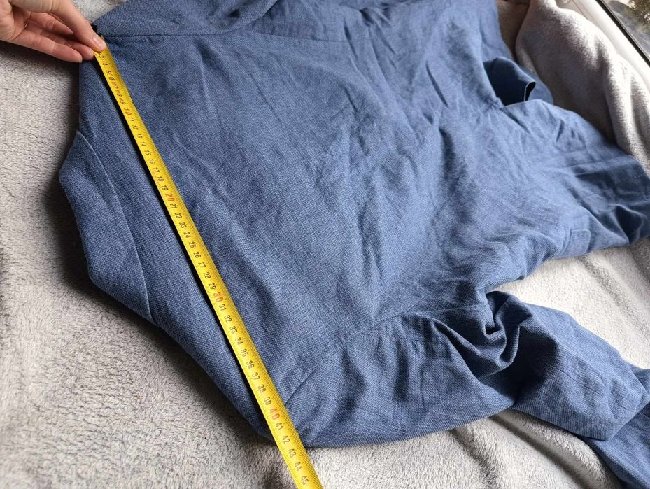 Marynarka niebieskia h&m 170, bawełna i len