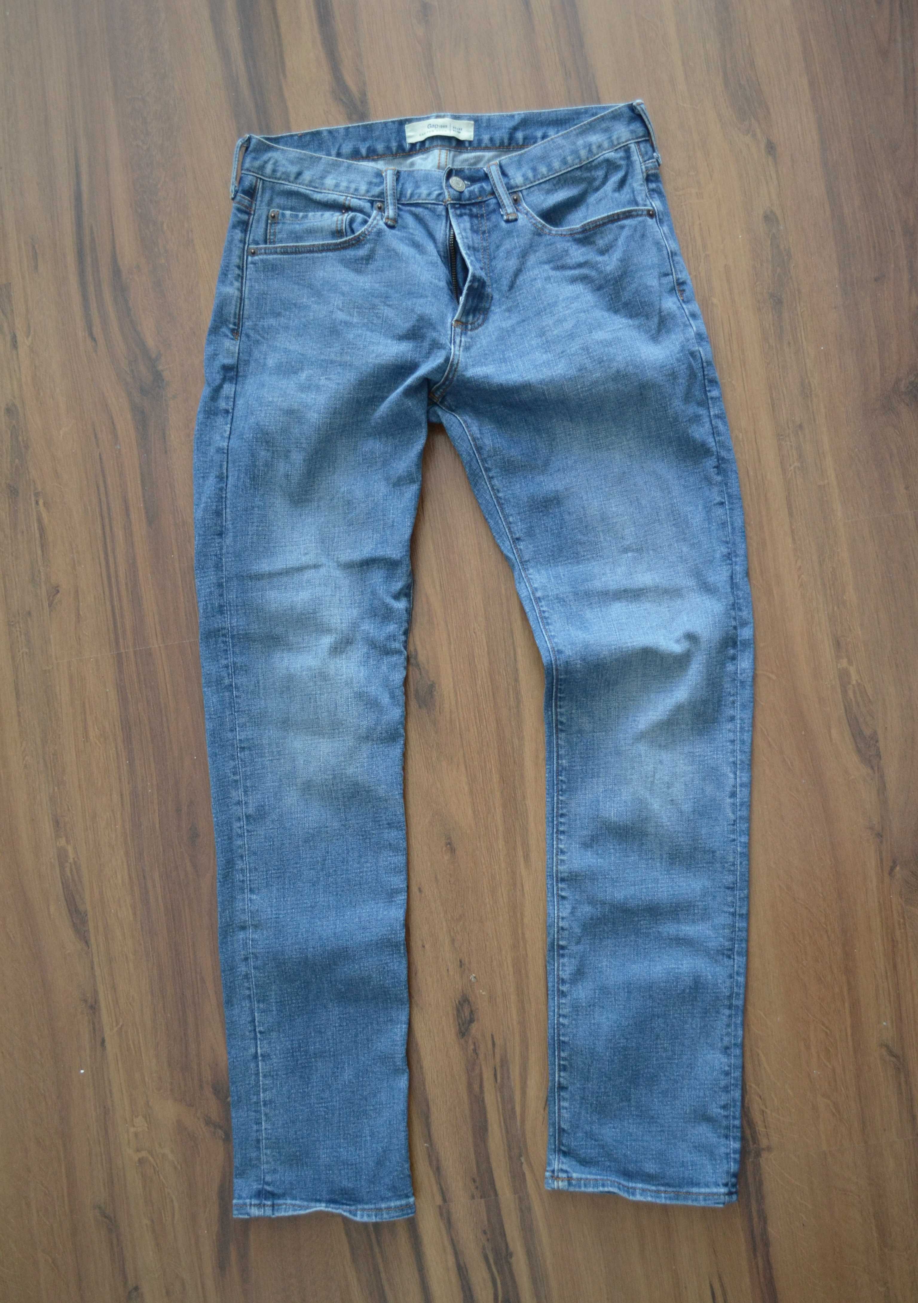 proste jeansy GAP slim 30/32 44/81cm M L 40