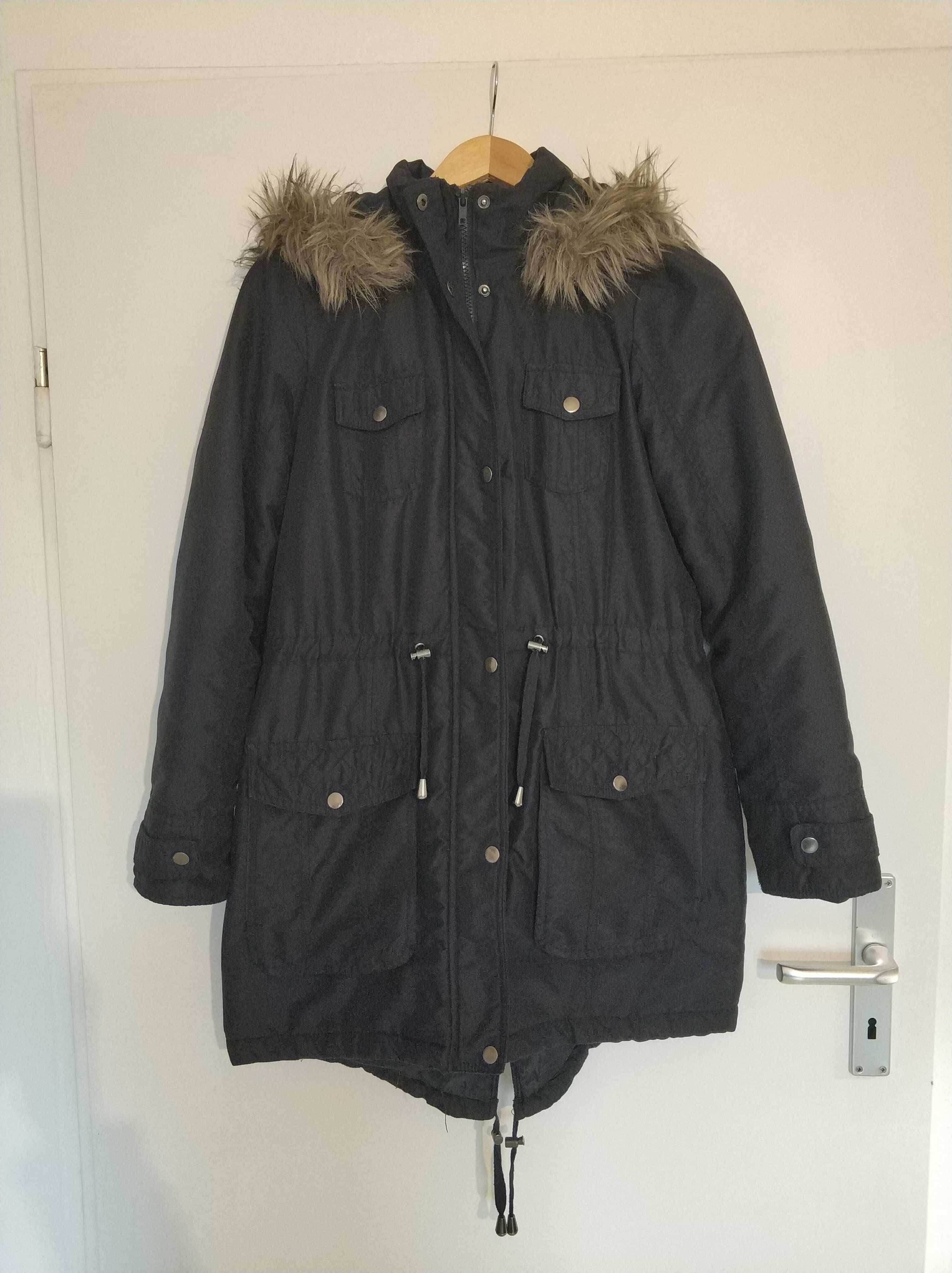 Kurtka parka, płaszcz zimowy granatowy Dorothy Perkins S 36