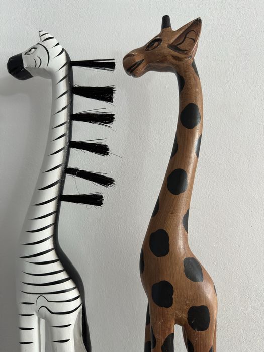 Stojące ozdoby afrykańskie - żyrafa i zebra