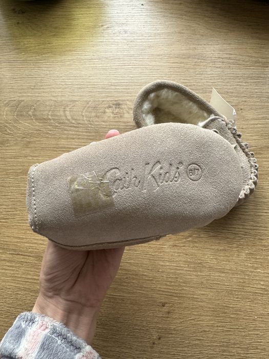 Дитячі теплі тапки 14,5 натуральний замш та хутро