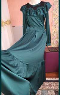 Платье вечернее шелк Армани с воланами L-XL