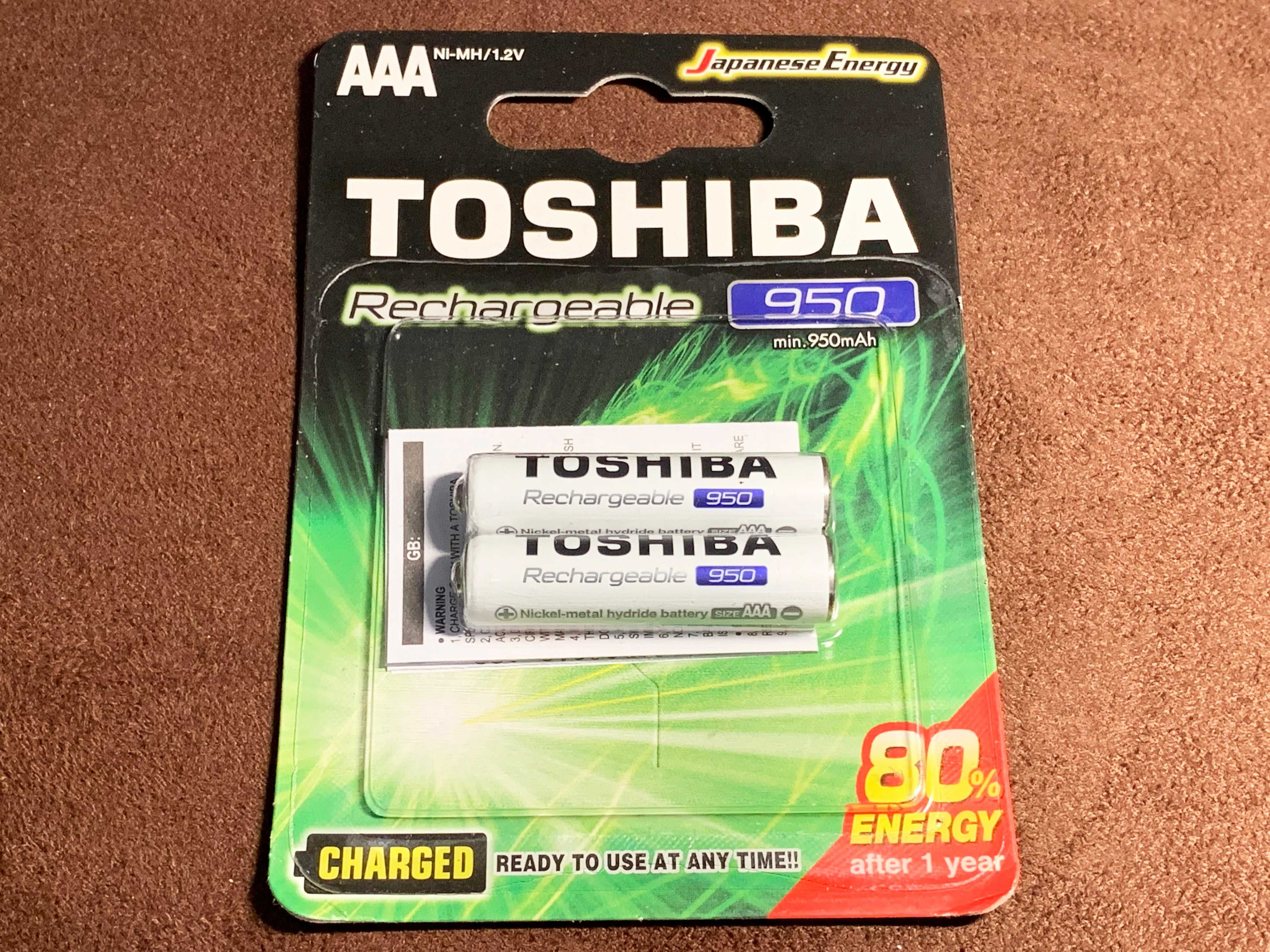 Аккумуляторы TOSHIBA AAA 950mah READY-TO-USE (минипальчиковые) 2 шт.
