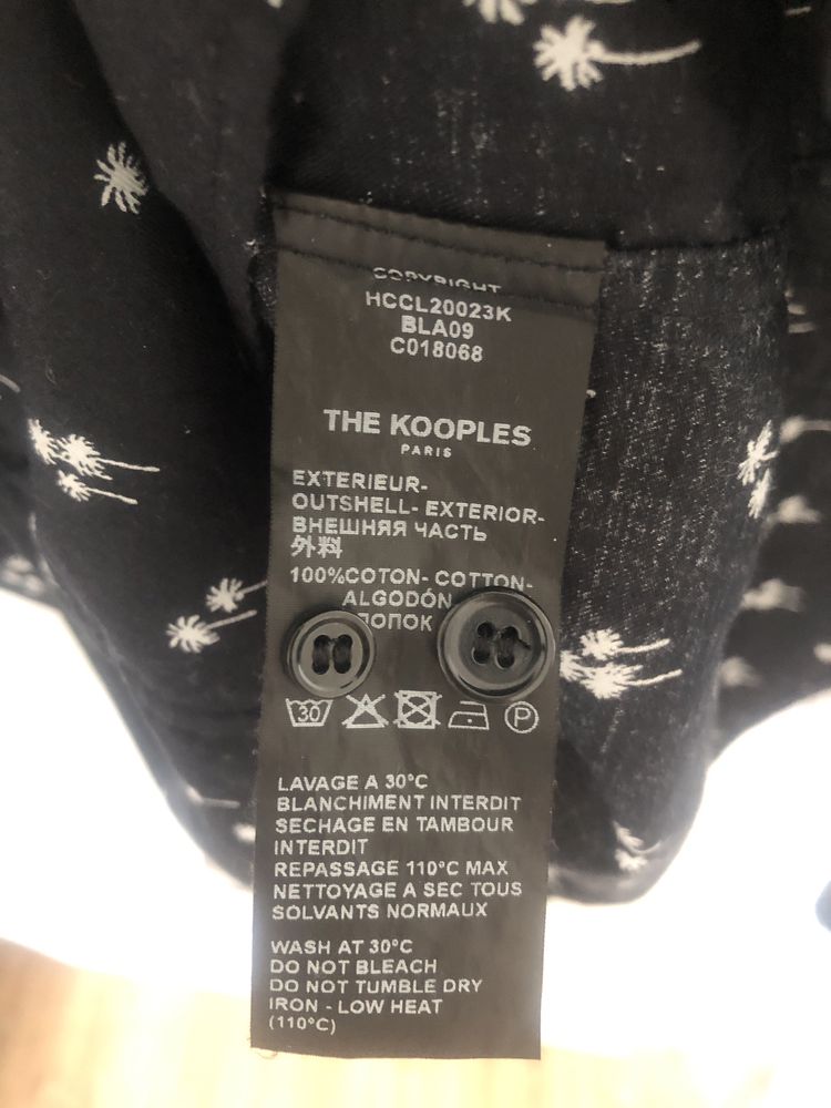 The Kooples koszula czarna wzór w palmy rozmiar M