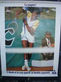 Poster de ténis anos 80 - Yannick Noah – Le Coq Sportif/La gagne!