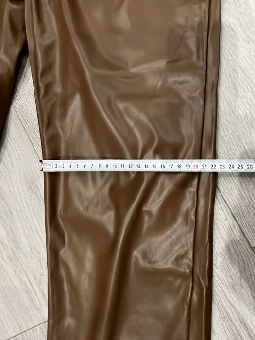 Шкіряні штани нові коричневі висока посадка