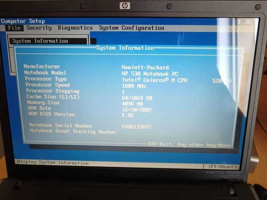 Laptopik HP 530 sprawny brak hdd i ładowarki