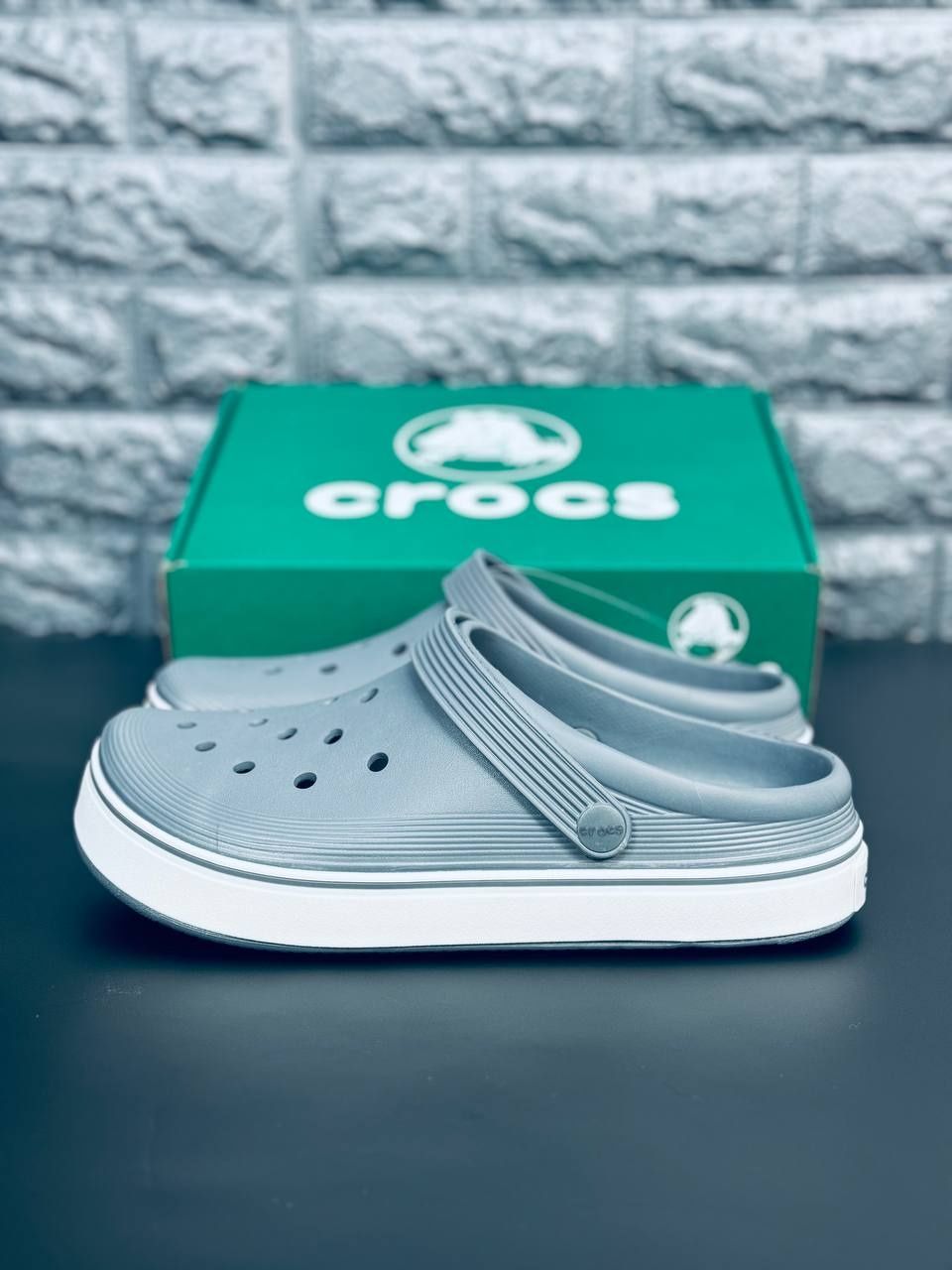 МУЖСКИЕ кроксы Crocs шлёпанцы Крокс серые 40-45