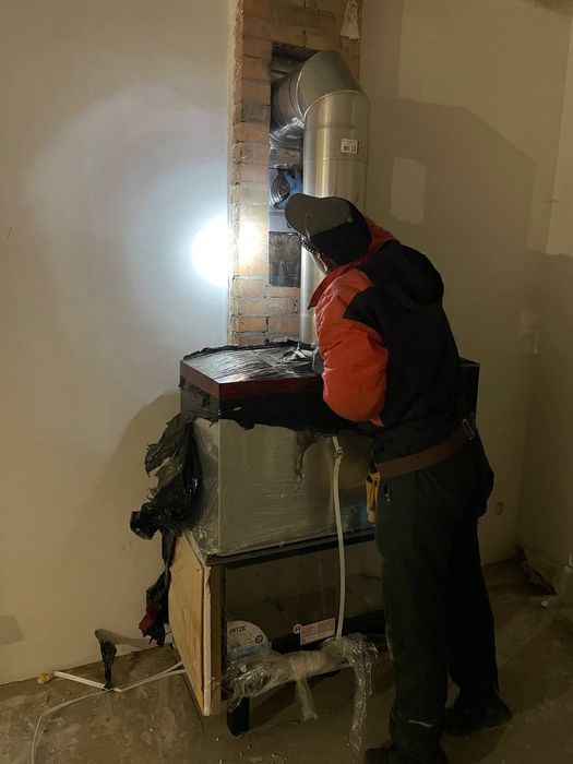 Монтаж установка Камины димоход дымоход трубы нержавеющие витяжка труб