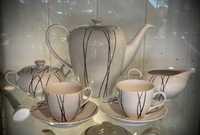 Serwis do białej kawy Wawel lata 60 komplet na dwie osoby porcelana