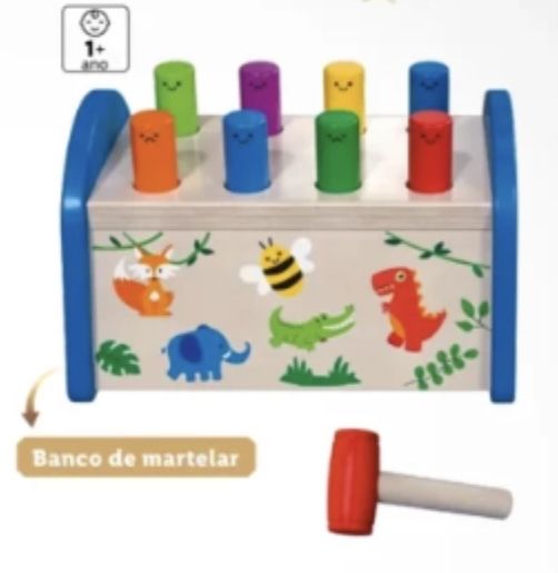 Brinquedo Montessori - banco de martelar para bebés NOVO