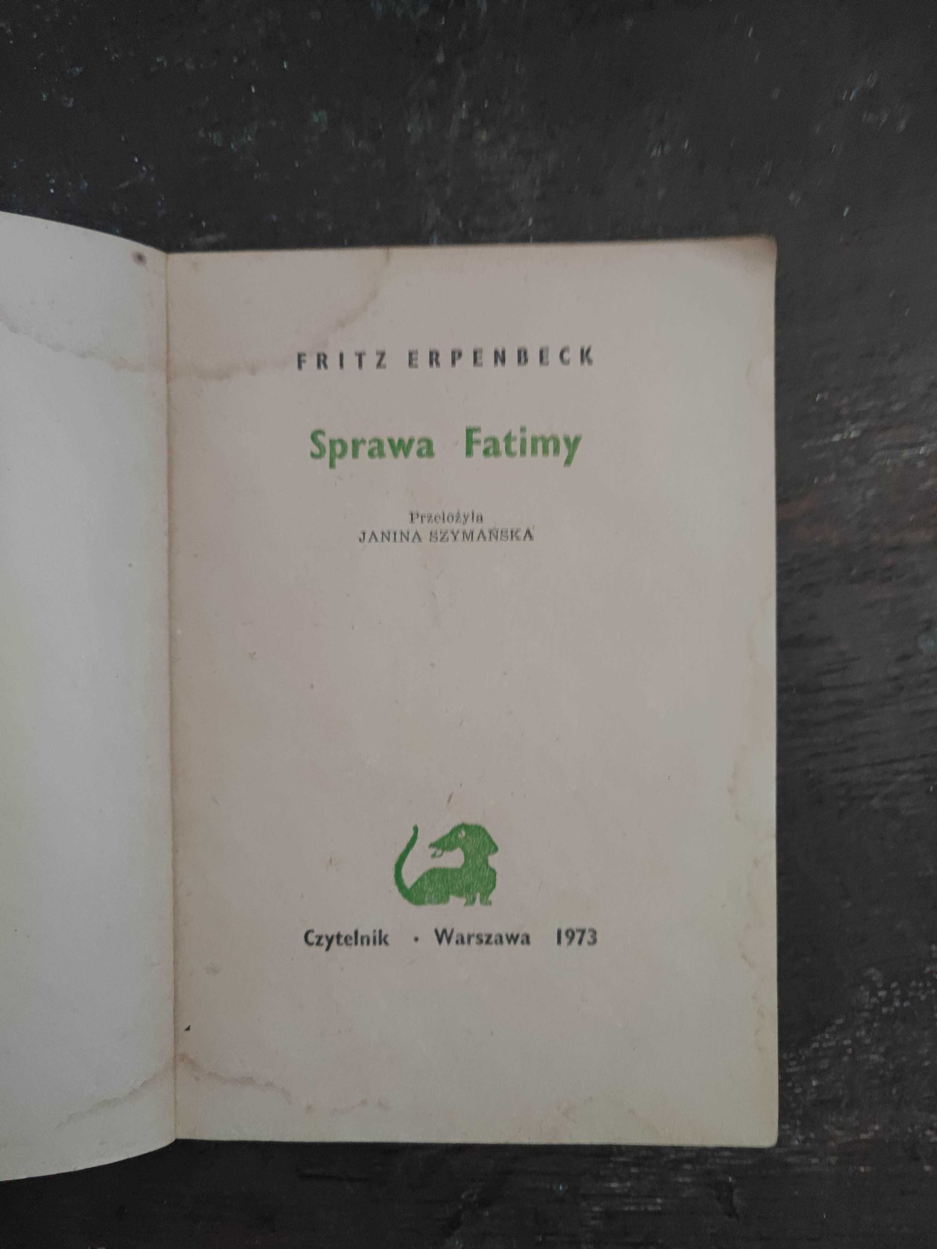 Fritz Erpenbeck Sprawa Fatimy seria z jamnikiem