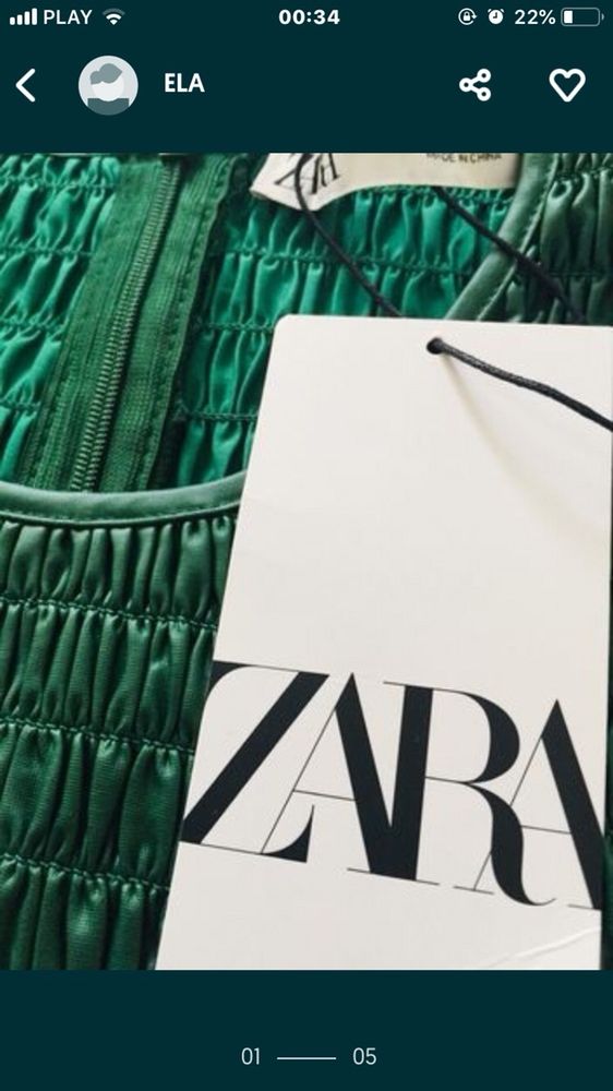 Zara nowa bluzeczka z baskinką skóra e co roz S