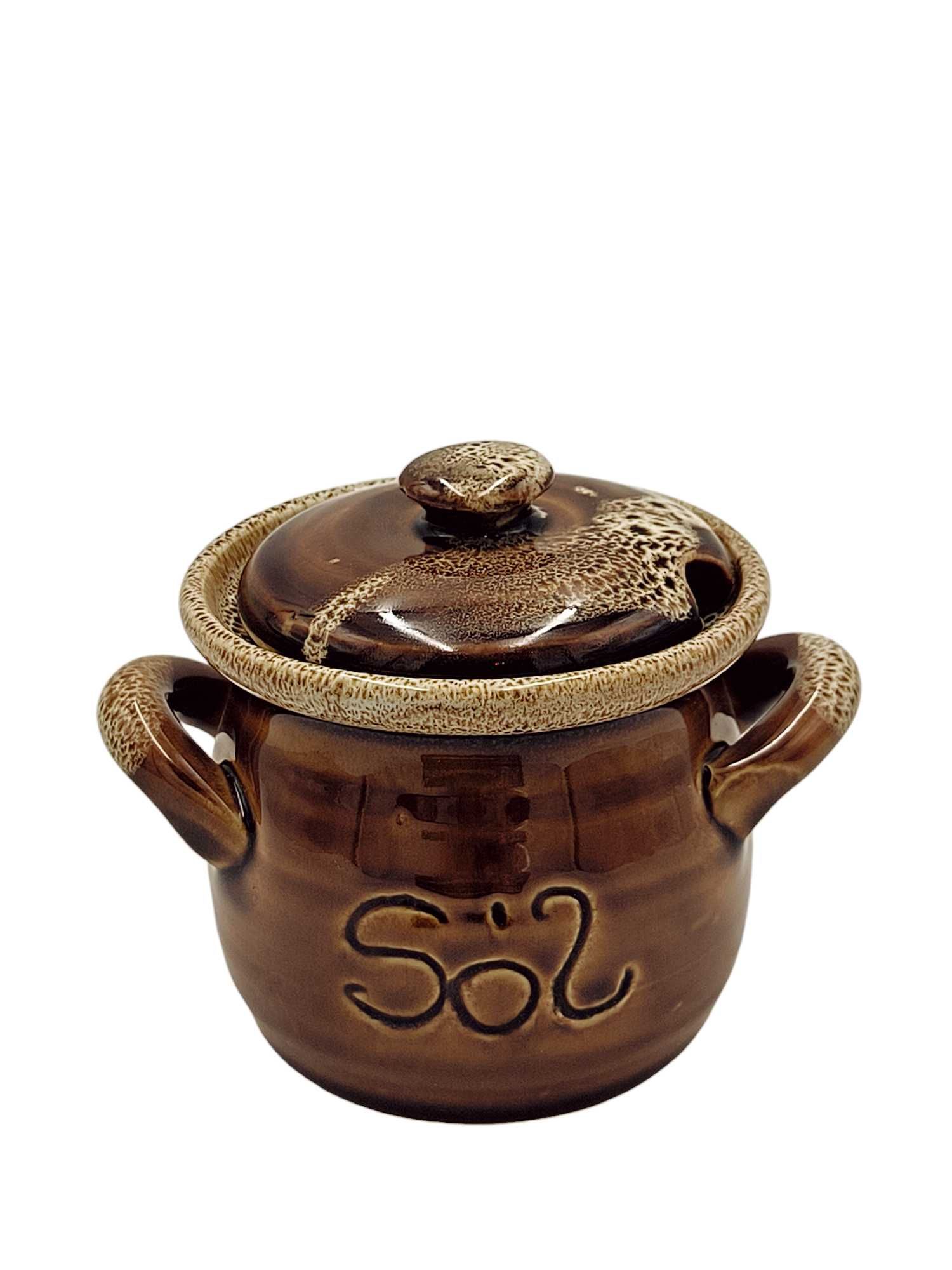 Gliniany Pojemnik na Sól 250 ml Ceramiczny Pojemnik Na Sól