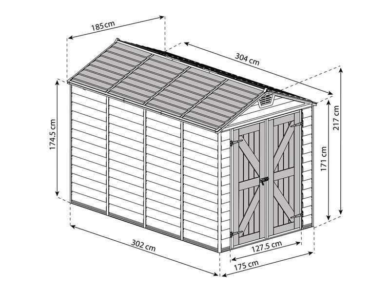 Schowek ogrodowy • Domek narzędziowy / Poliwęglan - Aluminium / NOWY