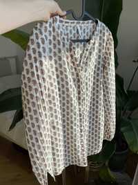 Koszula duńska marka Soyaconcept 36 S bawełniana biała brązowa