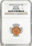Próba Technologiczna Brąz 10 groszy 2006 NGC MS63 - Bardzo Rzadkie