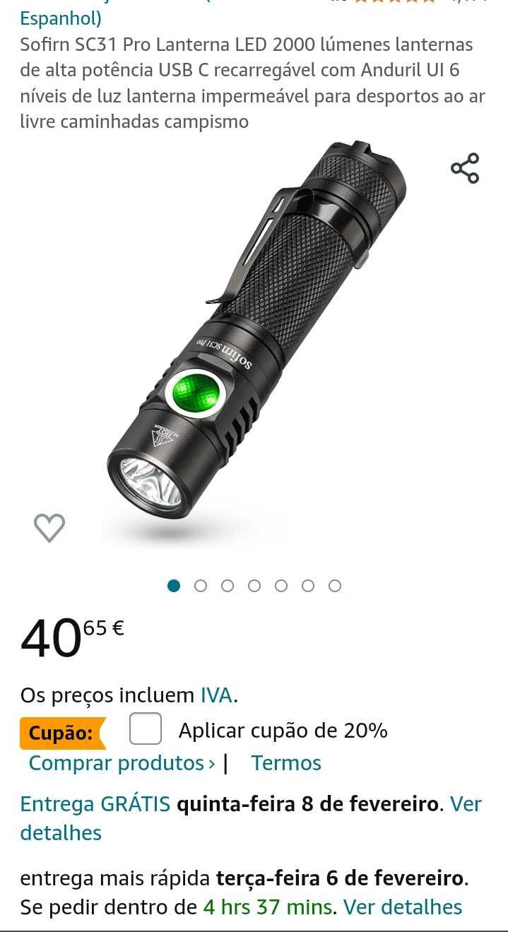 Lanterna Super bright: the SC31 Pro LED flashlight