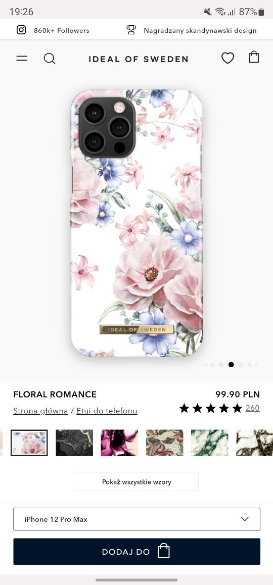 Etui IPhone 12 pro max Ideał of Sweden Floral Romance