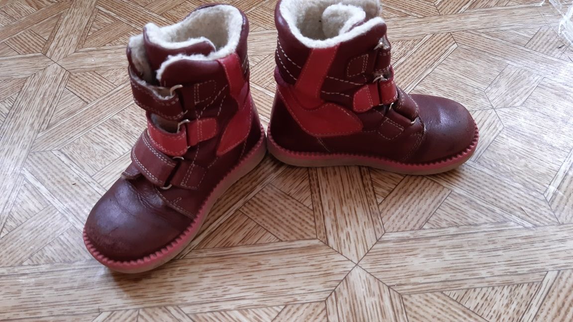 Сапожки / ботинки кожаные зимние на девочку