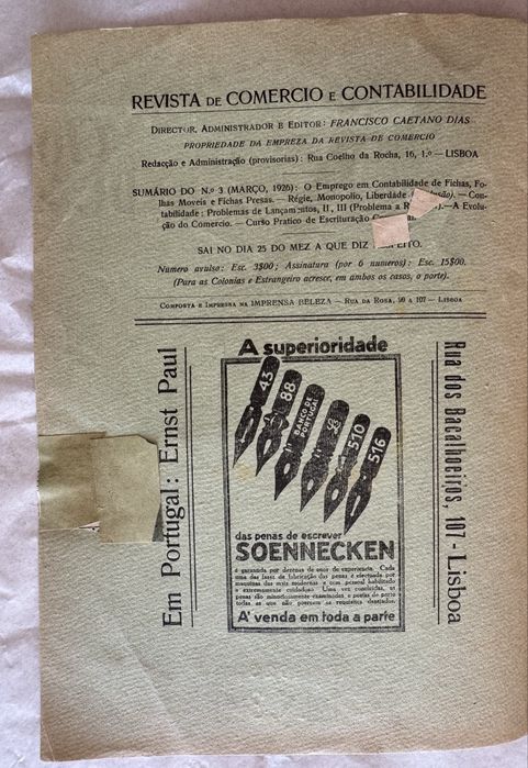 Fernando Pessoa - Revista de Comércio e Contabilidade - 1926