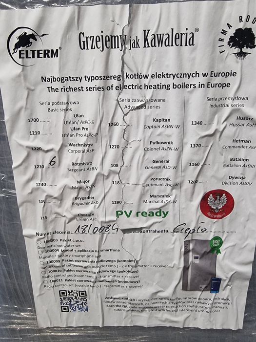 Elektryczny, energooszczędny kocioł wodny c. o. "Rotmistrz" 6KW Elterm