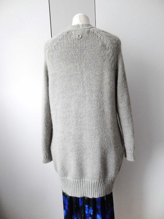 Długi, ciepły sweter damski z moherem, Cocomore rozm. uniwersalny