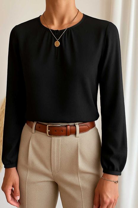 Przezroczysta bluzka w drobne groszki rozmiar S lato old money casual