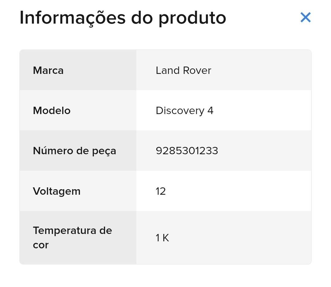 Lâmpadas Xénon D3 6000k para Discovery 4,  2010 a 2012