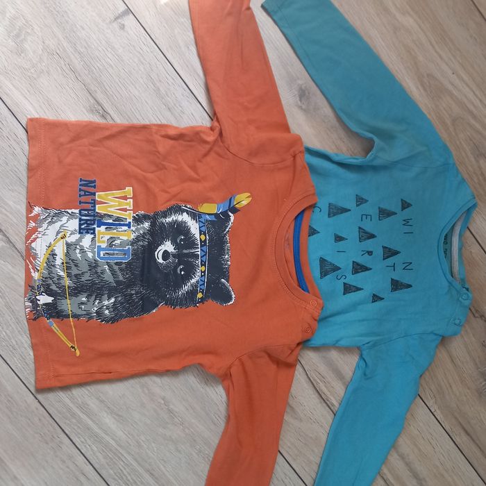 2 x BLUZKA 86 CIENKA KOSZULKA z długim rękawem