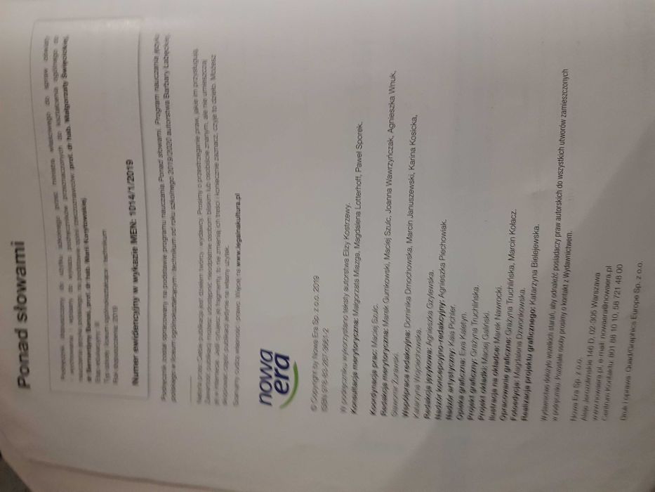 Ponad słowami 1 cz 1 i 2  Nowa Era Język Polski