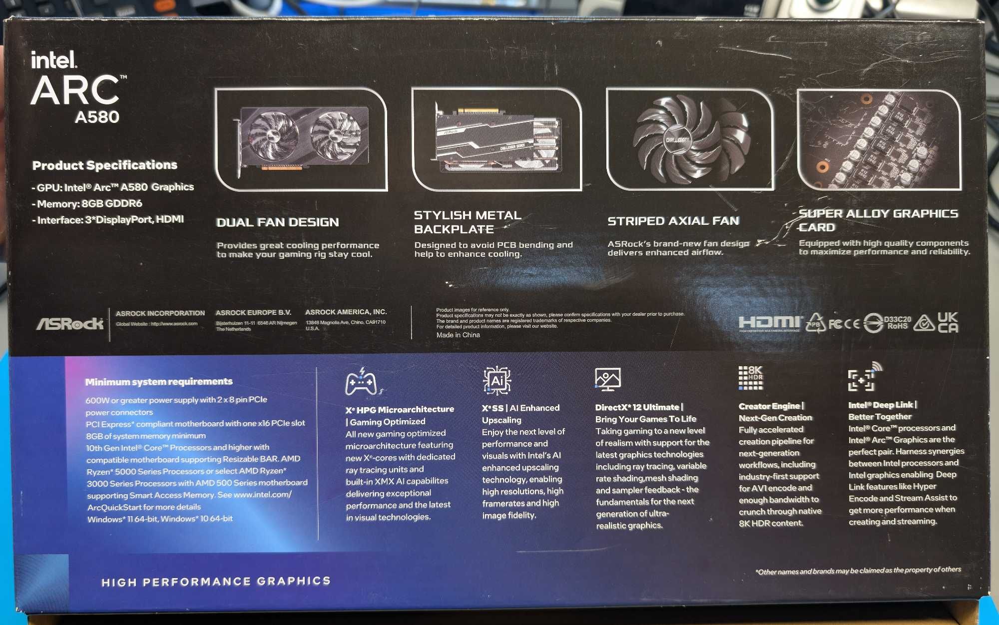 Karta graficzna ASRock Intel Arc A580 Challenger 8GB OC A580 CL 8GO