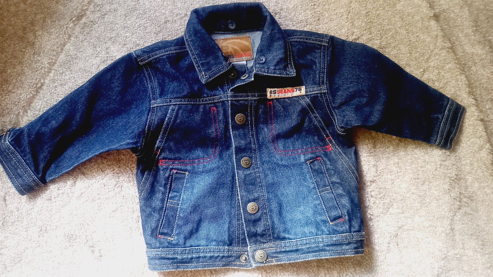 Wyprzedaż, Kurtka katana jeansowa okolo 92cm,18m-24m super aplikacja R