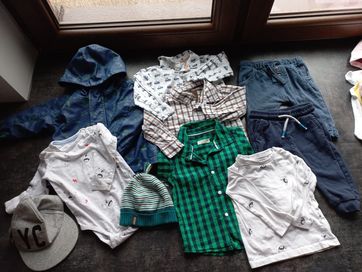 Paka wiosna 74 chłopiec koszule kurtka body spodnie dres