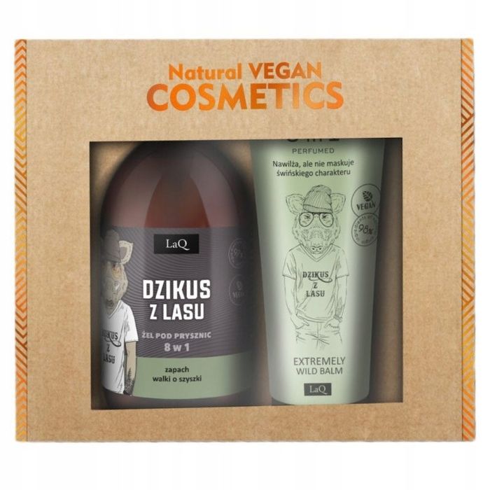 LaQ Dzikus z Lasu Czarny Mat zestaw żel pod prysznic 500ml + balsam