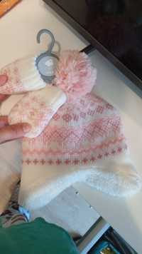 Conjunto gorro e luvas bebé 6/12 meses e 12/24meses