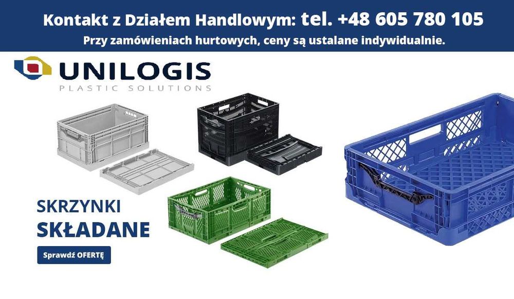 Skrzynki plastikowe składane