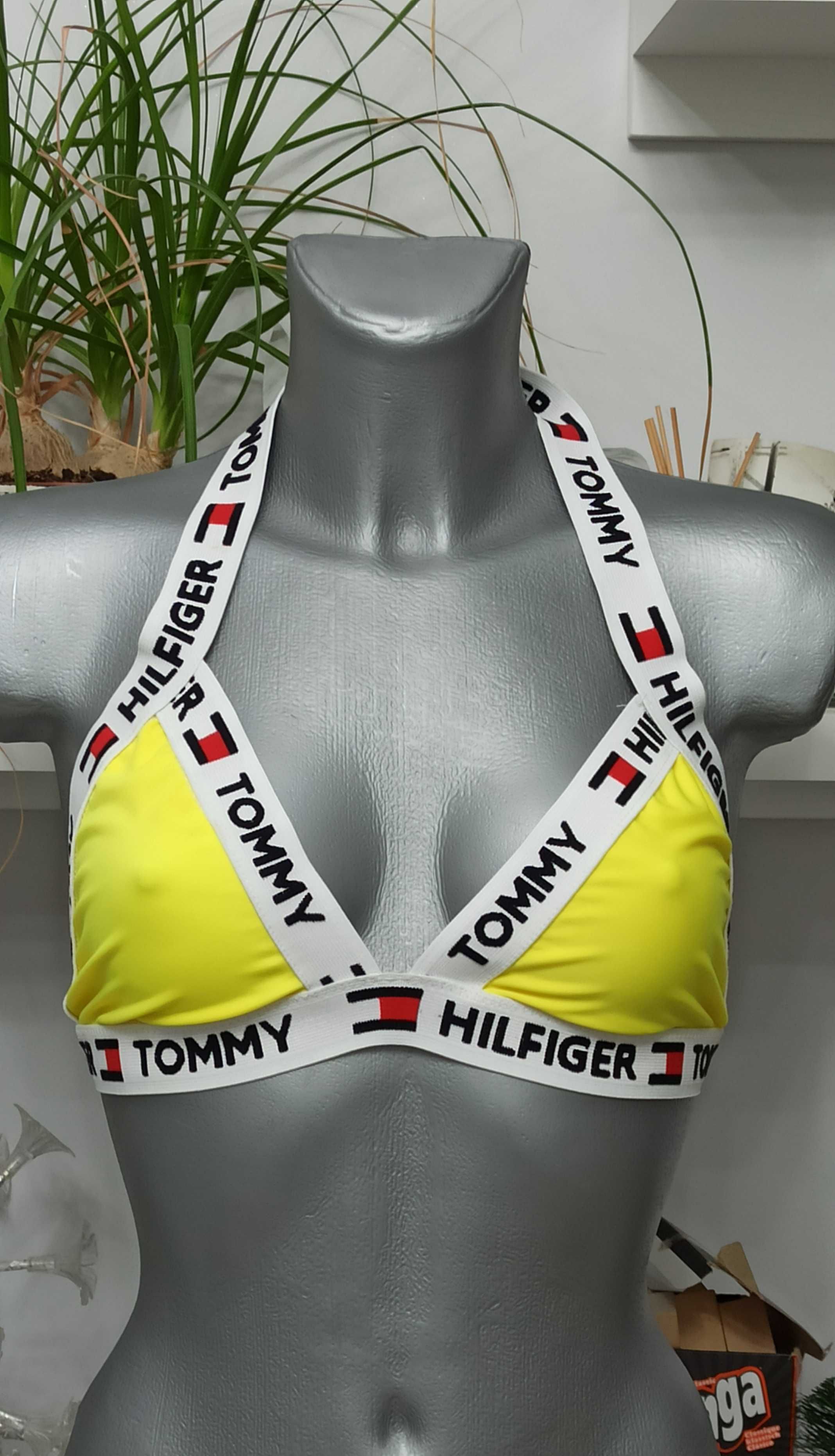 Strój kąpielowy Tommy Hilfiger bikini żółty bialy czarny S 36 M 38