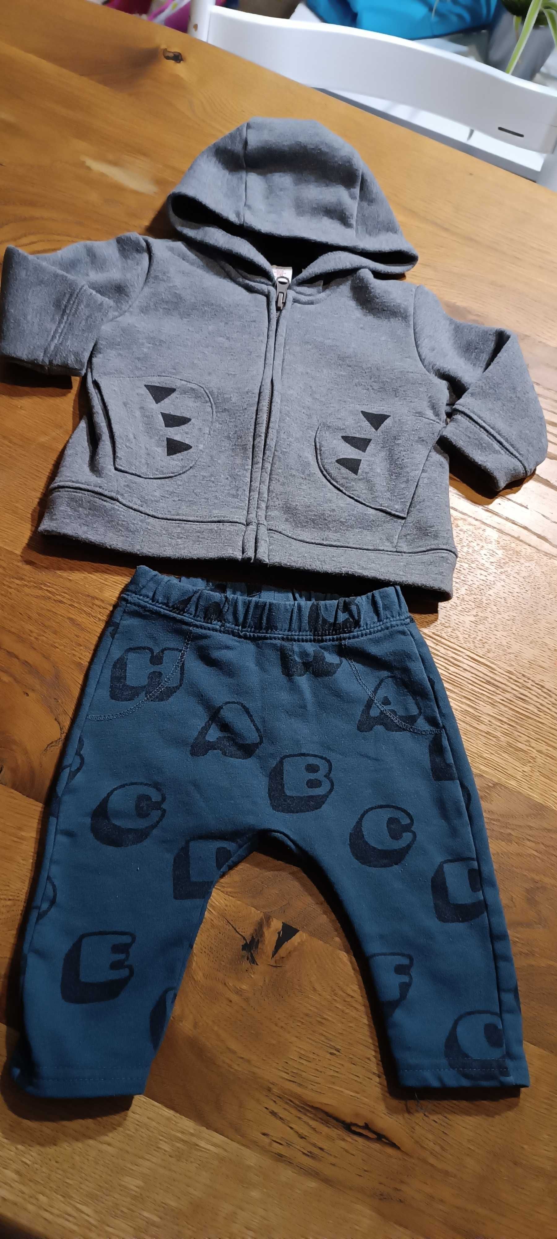 Dres spodnie i bluza ocieplana 68 dla chłopca niemowląt zara
